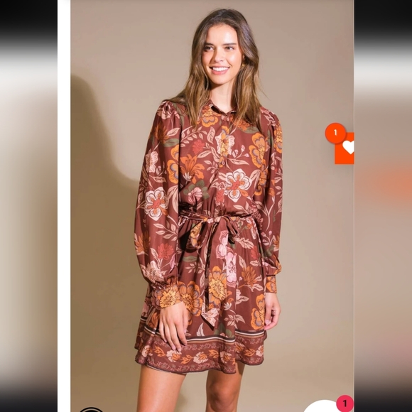 Flying Tomato The Belt Floral Desert Dawn Woven Mini Dress Sz M - Picture 3 of 10